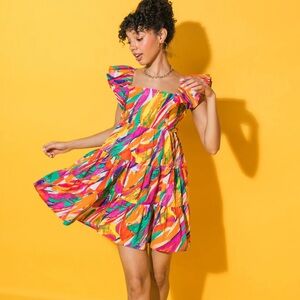 Colorful Abstract Print Women's dress